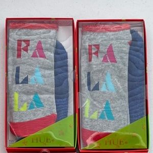 Hue Women's 2- 2-Packs 4-Pairs Footsie Socks Gift Box Sets, FaLa Red/Blue